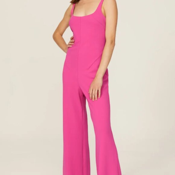 Esteban Cortazar Pants - Esteban Cortazar Pink Scoop Neck Jumpsuit - Size XS